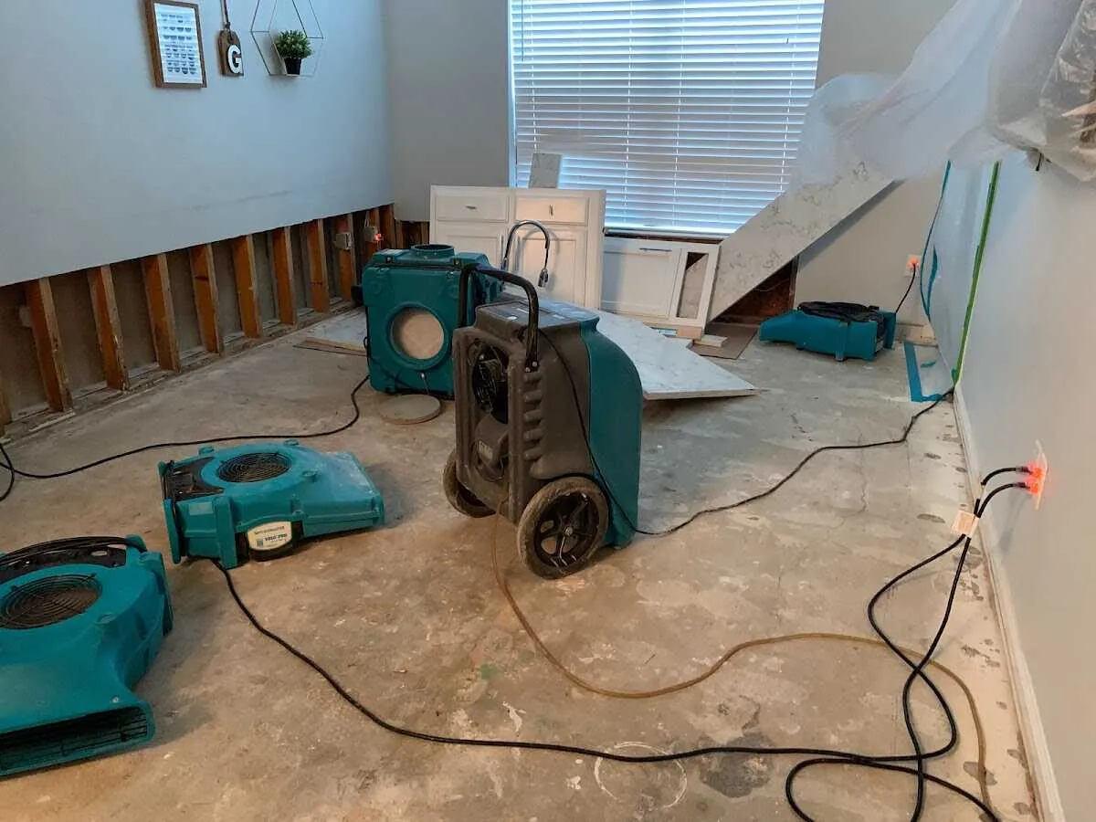 Dehumidifier in flood-cut room for Water Extraction & Removal in Silver City